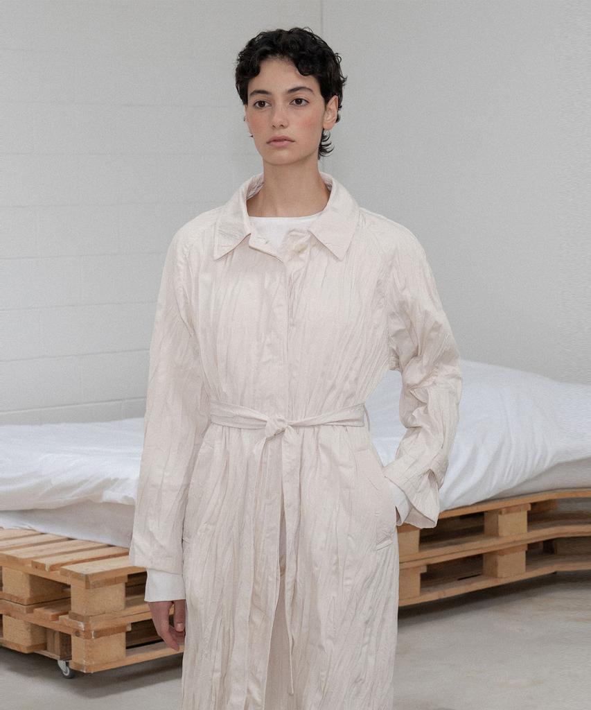 Susumu 3Nd Hanji Trench Coat - Cosmic Latte