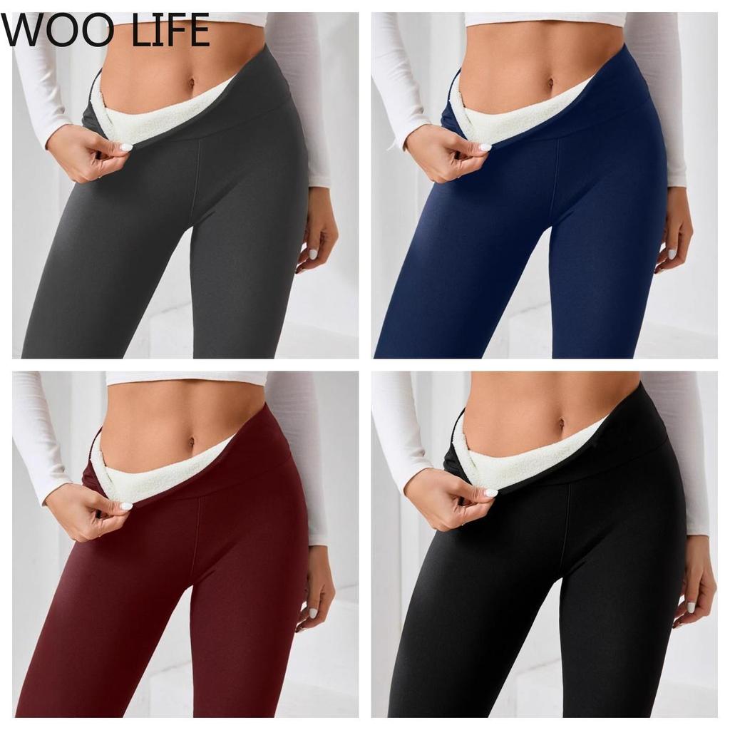 Women Sherpa Lined Leggings High Waisted Thermal Winter Pants Fleece Plush Yoga Bottoms Warm Tights