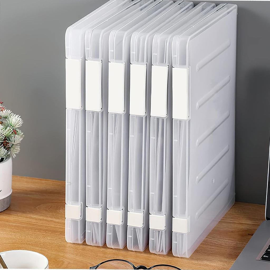 1pc A4 File Storage Box Transparent File Storage Box Contract Classification Bills Sorting Office Supplies Folder Organizer Box