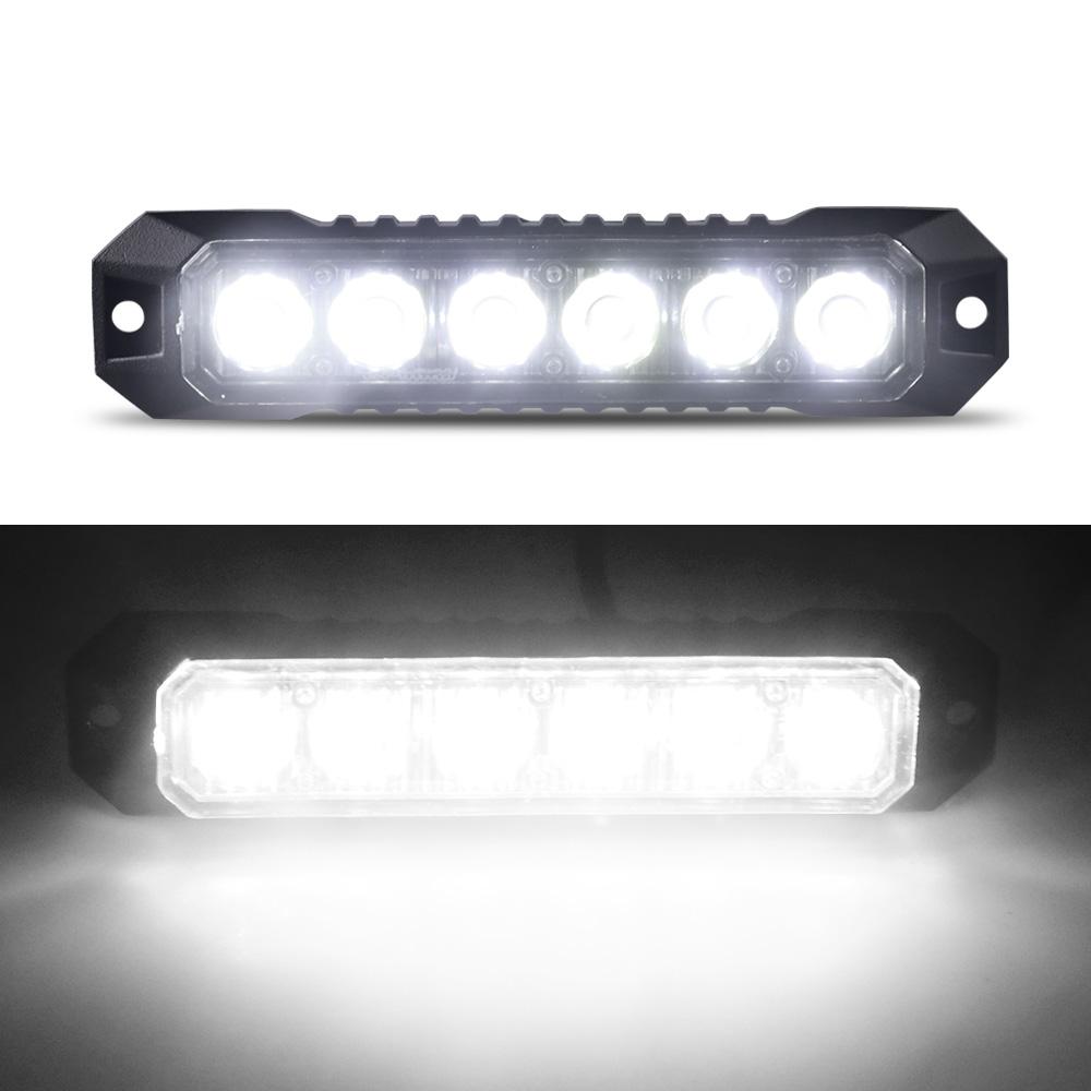 1pcs 6Led Strobe Warning Light Strobe Grille Flashing Lightbar for Emergency Truck Beacon Lamp Amber Car Traffic Light 12-24V