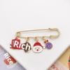 Christmas Series Metal Brooches Cartoon Santa Claus Badges Clothing Accessories Christmas Gifts Pins