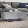 LED Coffee Table, Concrete Grey, 85x55x31 Cm