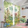 2pcs 2D Flat Printing Scene Curtains Don't Be Stressin' Life Blessing Polyester Without Electricity 0 Use for Classroom Office