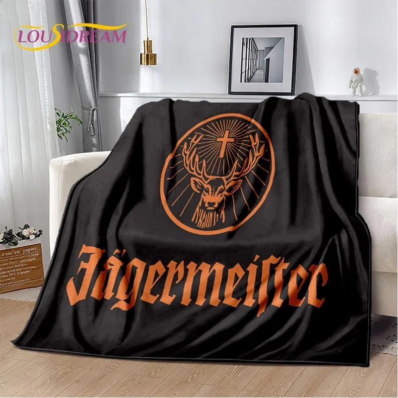 3D German J-Jaegermeister Elk Soft Flannel Blanket for Beds Bedroom Sofa Picnic,Throw Blanket for Cover Outdoors Leisure Gift