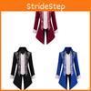 Gothic Victorian Tuxedo Jacket For Men With Jacquard Fabric For Stage Performances