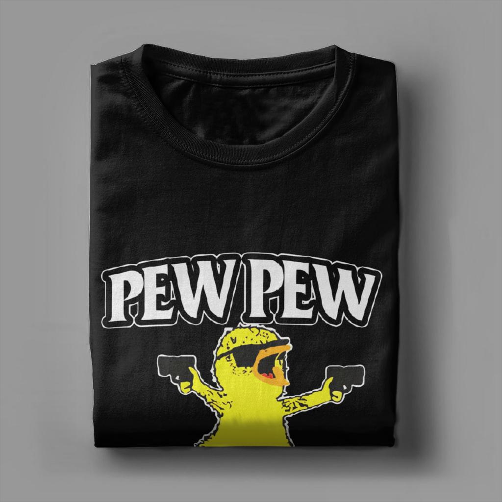 Мужские футболки Duck Pew Pew Madafakas Винтажные футболки из чистого хлопка Футболки с коротким рукавом Футболки с круглым вырезом Одежда Большой размер