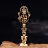 Solid Brass Tibetan Vajra Dorje Ritual Staff Handheld Ornament Buddha Statue Decorative Figurine