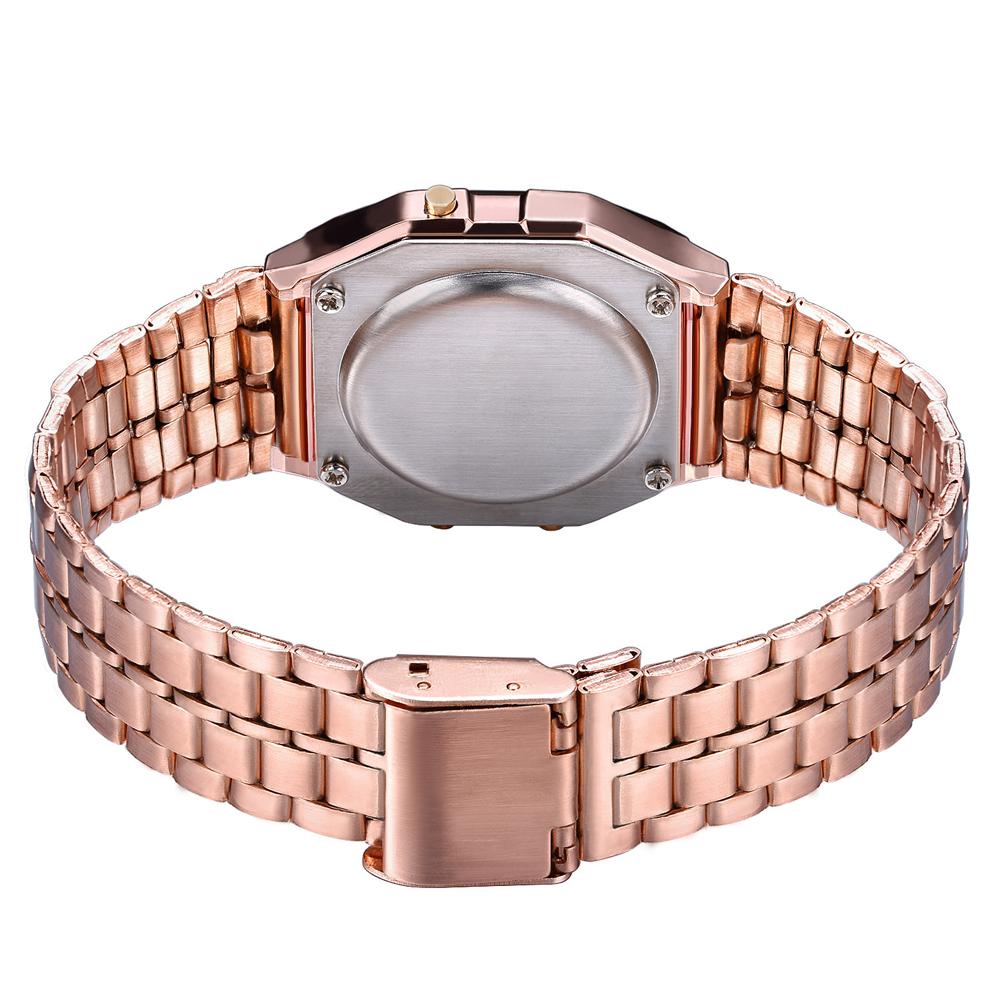 Square Dial Electronic Women Men Watch Digital Display Wristwatch Rose Gold Silver Luxury Ladies Wristwatches