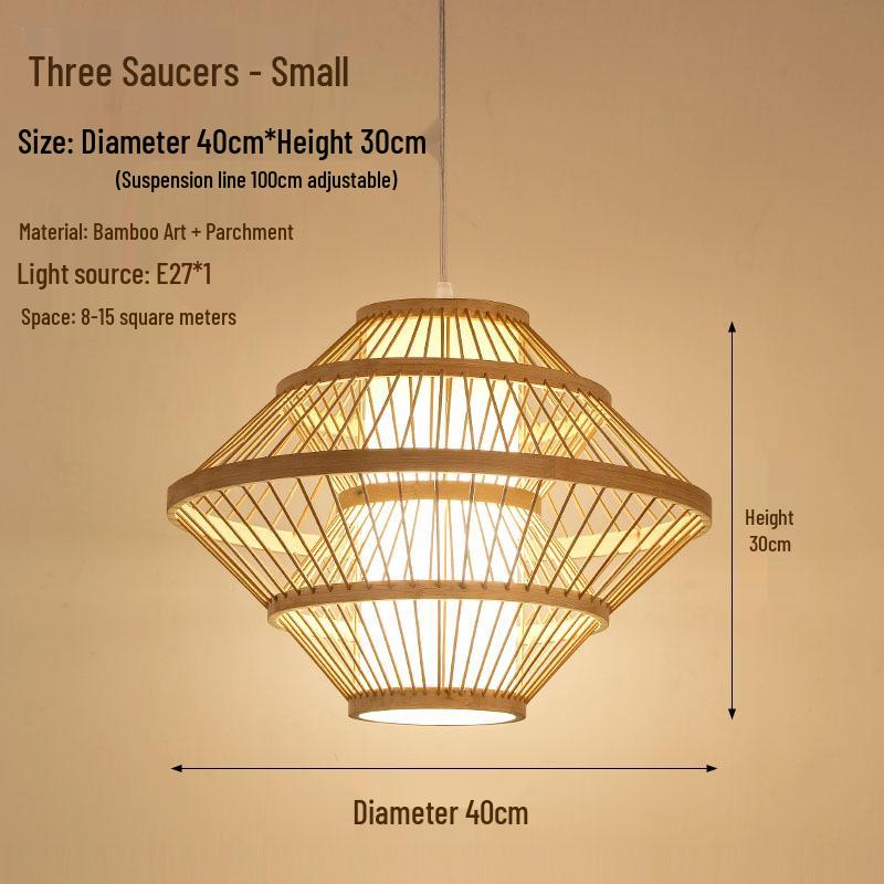 Retro Zen Bamboo Weaving Pendant Lamp for Restaurants & Teahouses