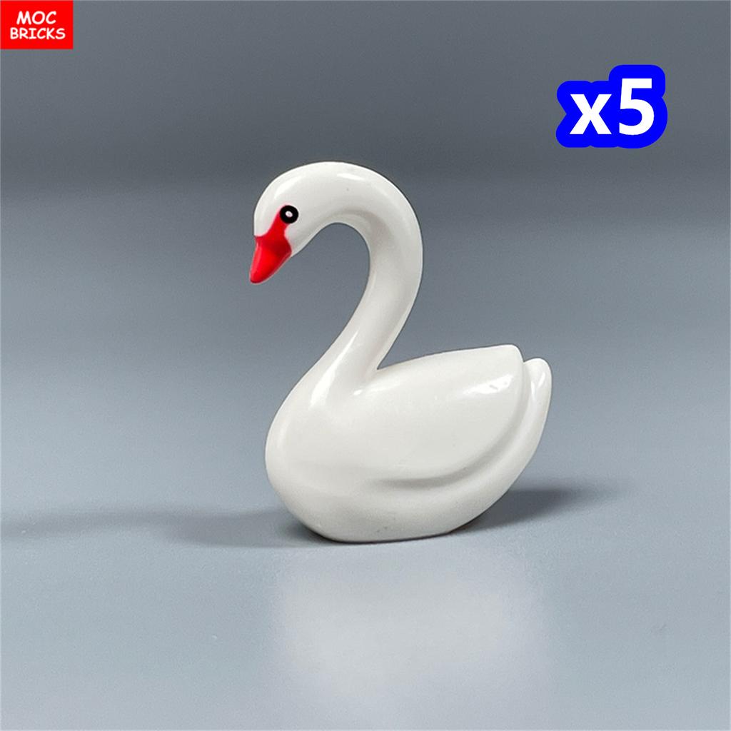non-toxic MOC Bricks Animal Duck Swan River Lake Farm Scene View Accessories DIY Building Blocks Toys for Children Gifts