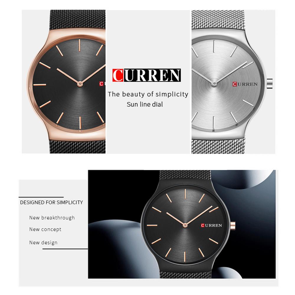 CURREN ТОП-люксовый бренд CURREN, модные деловые мужские часы, ультратонкие мужские часы, аналоговые кварцевые спортивные стальные водонепроницаемые наручные часы