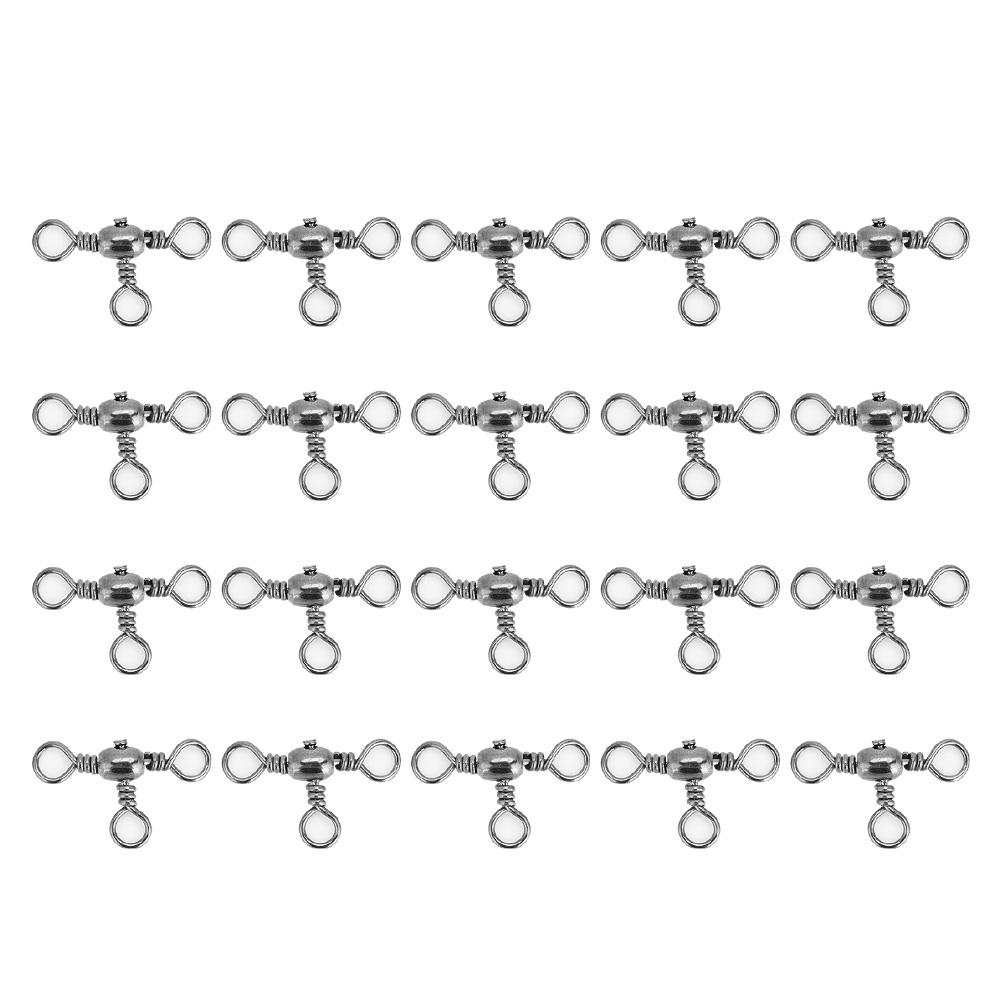 20 шт. Прочные гибкие тройные вертлюжки с вращением, рыболовные коннекторы(2 #)