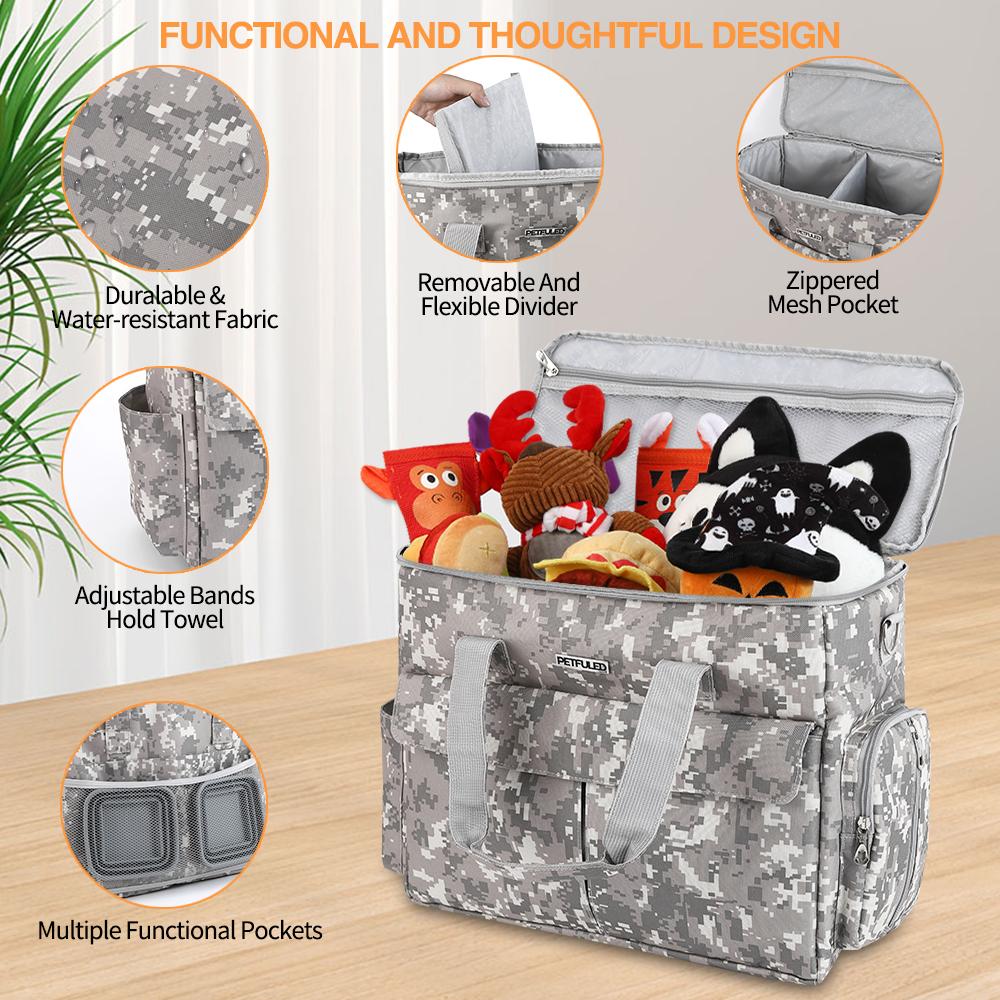 Complete Dog Travel Bag for Supplies, Weekend Pet Travel Kit for Dogs and Cats, Airline Approved Travel Bag