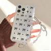 Чехол-браслет с цепочкой для iPhone 17 16 15 13 14, Air 17 12 14 16 Pro 17 14 16 Pro Max, с милым узором в виде сверкающих бриллиантов и ремешком.