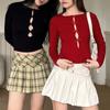 Women Solid Casual Bow Tie Hollow Shirt Tops Sexy Soft Long Sleeve T-shirt Versatile Street Fit Tops