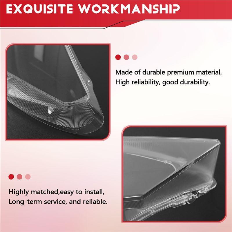 ABOK-For Seat Ibiza 2012-2017 Car Headlamp Cover Lens Headlight Shell Plexiglass Lamp Shade Transparent Lampshade
