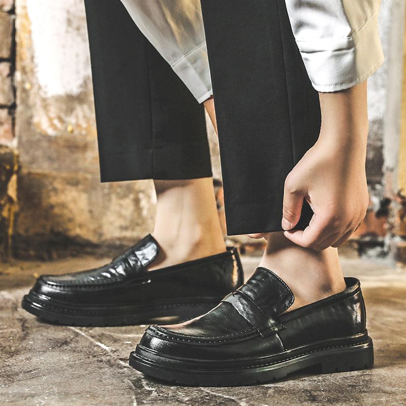 Лоферы мужские новые британские туфли в стиле Star с тем же академическим стилем, однобортные туфли на толстой подошве, формальные кожаные туфли с костюмом 3512-J