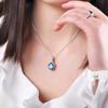New Fashionable Natural Topaz Necklace for Women's Versatile Silver Ferry Valentine's Day Gift for Girlfriend