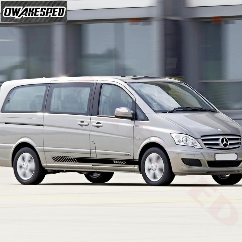2 шт., виниловая наклейка с боковыми полосками для автомобиля для Mercedes Benz Viano, наклейки для декора кузова, двери, экстерьера