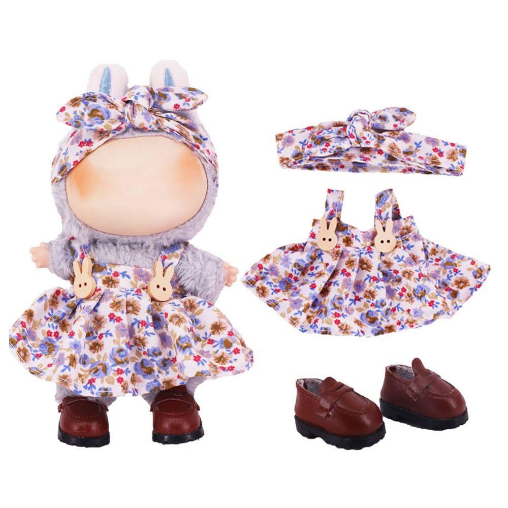 Для 17-сантиметровой плюшевой куклы для одежды и аксессуаров для Лабубу, брюки, юбки, милый комбинезон, платье на подтяжках для куклы, праздничные подарки