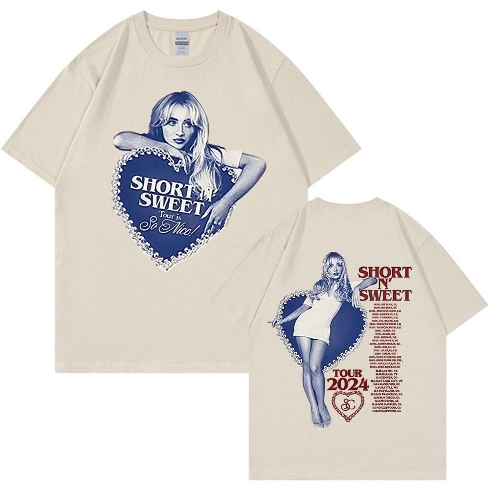 Sabrina Carpenter Short N' Sweet Tour 2024 Graphic T Shirt Men's Women's Clothing Fashion Aesthetics Harajuku Streetwear T-shirt