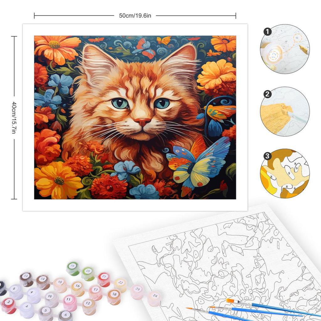 RUOPOTY Рамка для рисования по номерам, животные на холсте, картины по номерам, акриловая краска по номерам, домашний декор, цифровая живопись