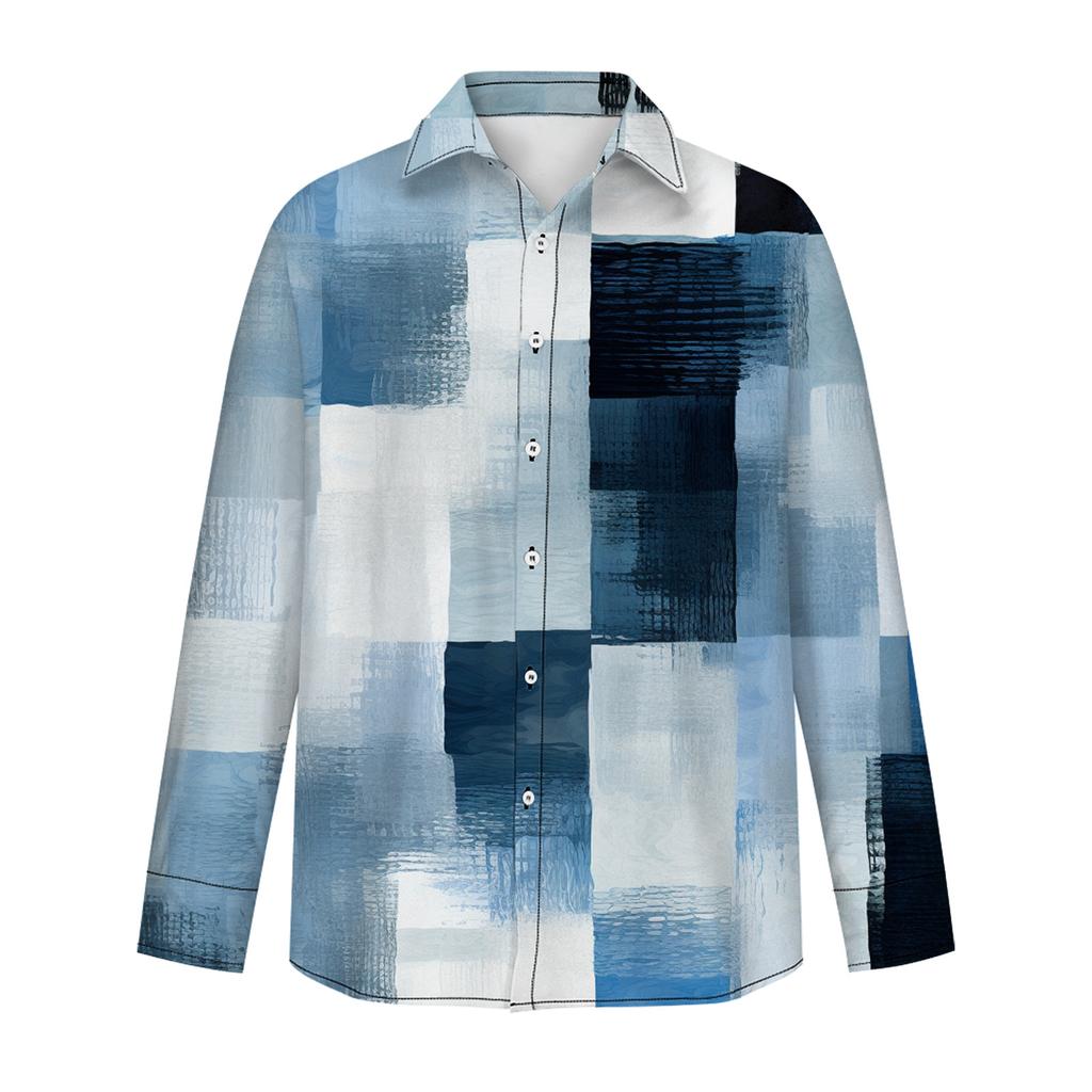 Мужская летняя новая свободная рубашка с длинным рукавом с принтом, кардиган, пляжная рубашка