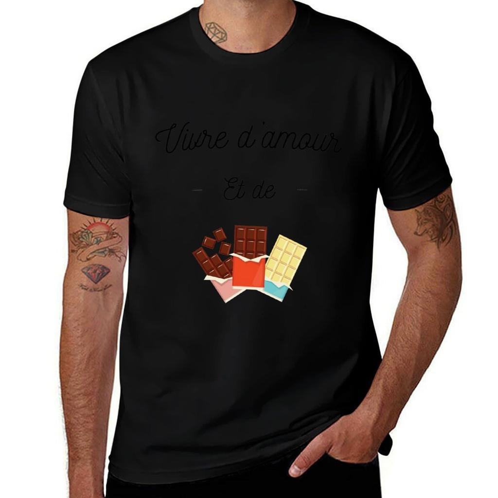 Live On Love And Chocolate Tshirt Water Resistant Casual Tshirt