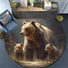 Brown Bear Round Area Rug,Carpet Rug for Living Room Bedroom Sofa Playroom Decor,Non-slip Floor Mat