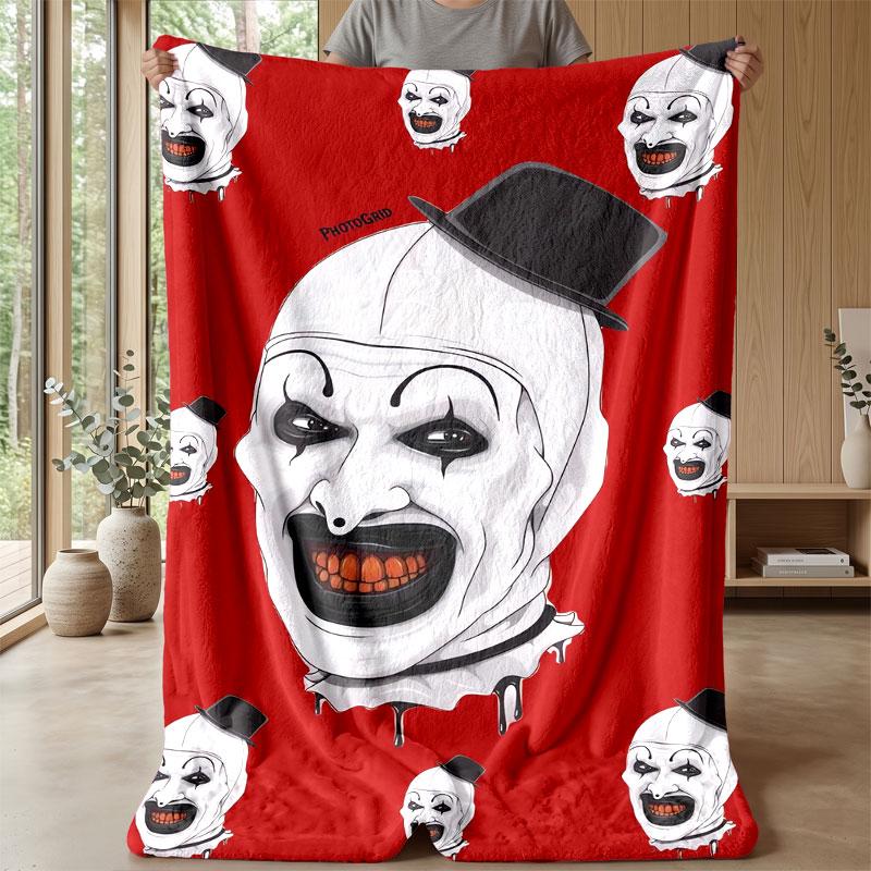 Soft Flannel Blanket Lightweight Cozy Bedroom Living Room CoverTerrifier Art the Clown
