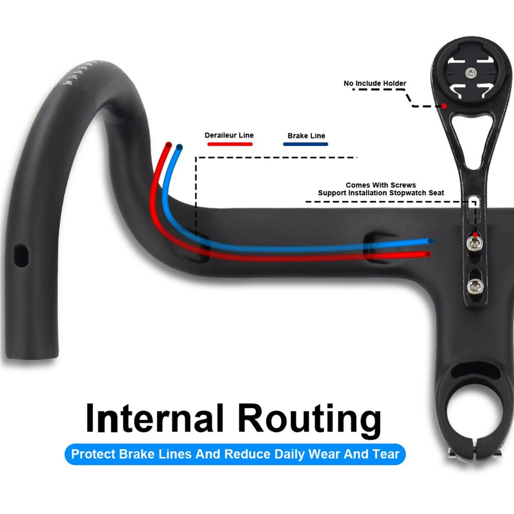 RXL SL Integrated Stem Handlebars, 28.6/31.8mm, Road Bike Handlebars, 420x100mm, Carbon Fiber Handlebars, Lightweight, UD Matte Finish