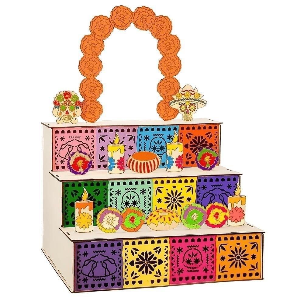 Wooden Mexican Dead Shadow Box DIY Memorial Display Box Day of Dead Ofrenda Box Ancestor Memorial