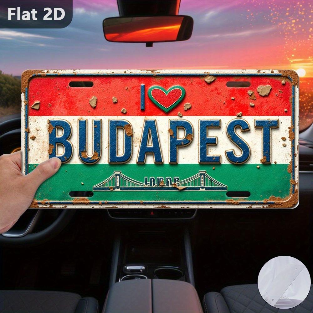 D Flat Винтажная настенная табличка Будапешт Венгрия Ретро Табличка Я люблю Будапешт Подходит для гаража Рождественские подарки Венгерская