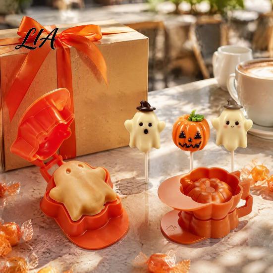 Reusable Food Grade Baking Supplies Halloween Cake Pop Mold Kit, Pumpkin Ghost And Silicone Tools Fondant Set, 3D Tool for Holiday Party Accessories