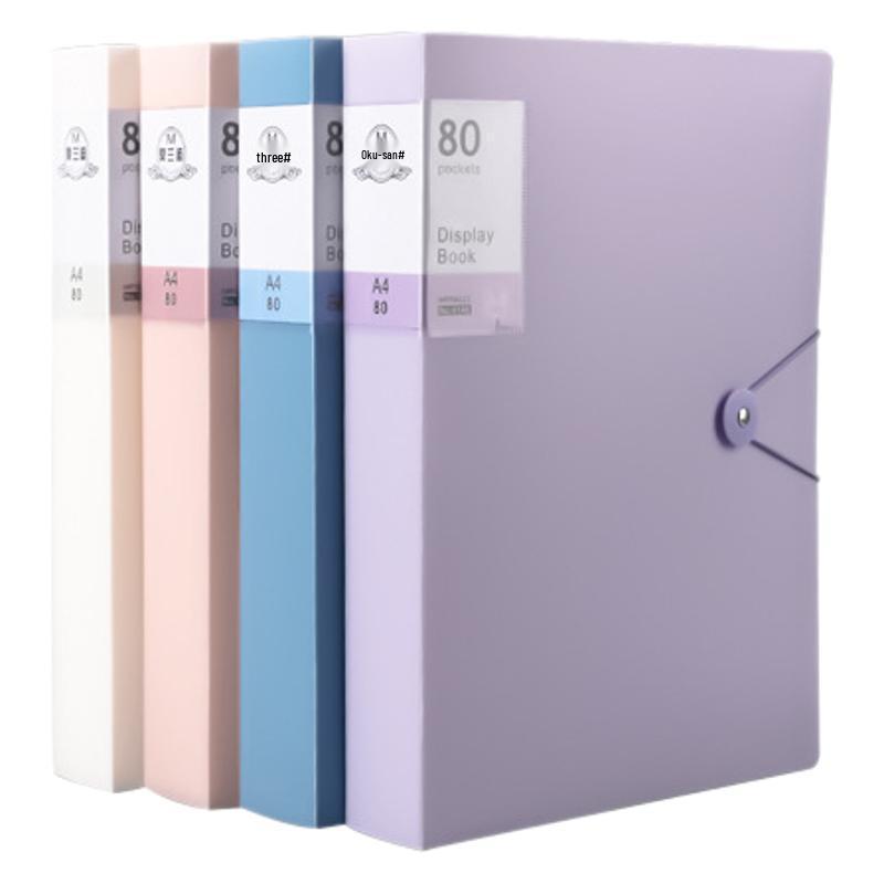 Large Capacity Transparent Snap Fastener Document Folder & Test Paper Storage Binder