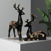 Creative Resin Golden and Black Reindeer Sculptures | Beautiful Home Decor | Lifts Up Energy of Your Room (Pack of 2, Black)