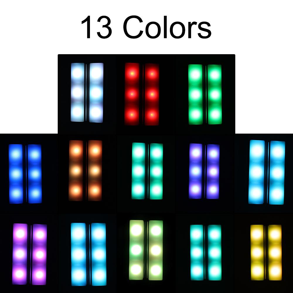 Светодиодная лампа для подсветки салона автомобиля, декоративная лампа RGB, лампа для подсветки ног с зарядкой, автоматическая лампа окружающего света, светодиодная беспроводная лампа с пультом дистанционного управления, 2 шт.
