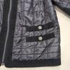Used TRANS WORK Quilting Jacket 38 Navy Collarless