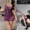 Фиолетовое прозрачное кружевное белье: Ролевая игра Temptation Suspender Suit