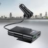 Автомобильное зарядное устройство с 4 портами USB, удлинитель 1,7 м, автомобильное зарядное устройство для телефона, быстрое автомобильное зарядное устройство, адаптер-зарядное устройство для ноутбука, смартфона, PSP, камеры