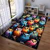 Colorful Owl Pattern Carpet with Bright Multicolored Artistic Design Suitable for use as an anti-slip for living room bedroom sofas