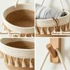 Handwoven Woven Hanging Organizer 3-Tier Wall Mount Storage Bag Wall Hanging Pouch  Living Room