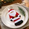 Christmas Tableware Decor Cutlery Holder Pockets, Santa Snowman Reindeer Bags, Pouch for Parties Bags Spoon Knife Fork, Xmas Party Dinner Table