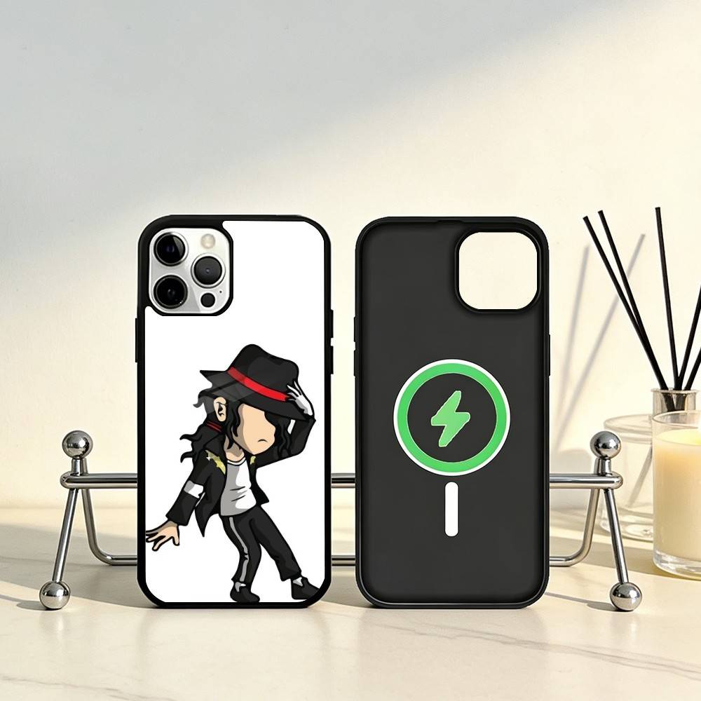 Милый мультяшный чехол для телефона Майкл Джексон (M-Michael J-Jackson) для iPhone 17, 16, 15, 14, 13, 12, 11 Plus, Pro Max, магнитный, для беспроводной зарядки MagSafe
