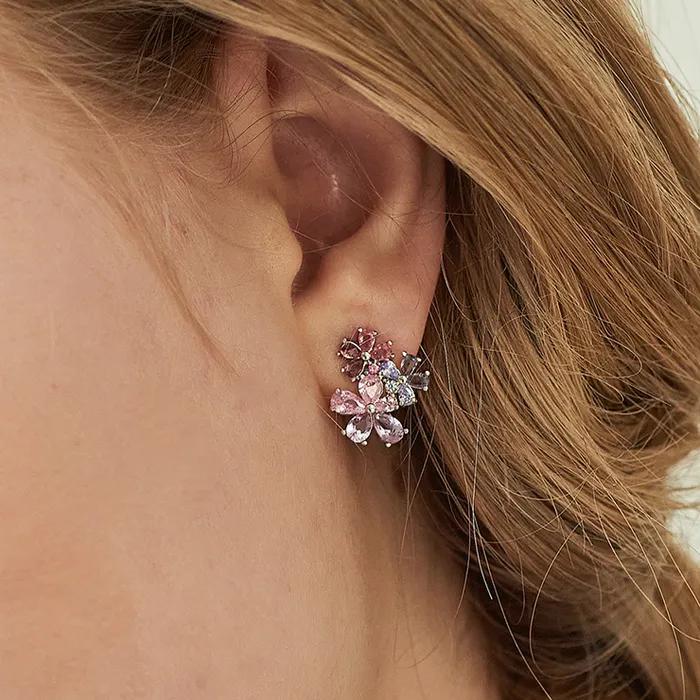 Серьги-гвоздики s925 Пражский Цветок