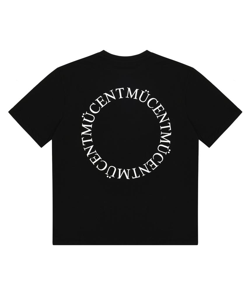 MUCENT Signature Back Round Logo Loose Fit Short Sleeve T-Shirt (Black)