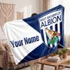West Bromwich Albion Personalized Fleece Blanket With Football Logo, Custom Name Text Soft Warm Home Throw Blanket
