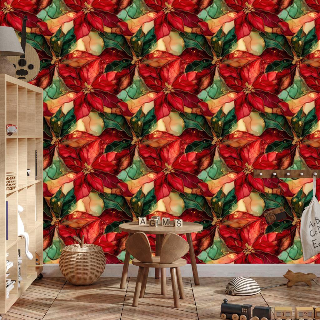 Ink Wallpaper Red, Burgundy and Orange for Living Room and Bedroom 50x1000