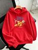 Bonjour Beautiful Croissant Prints Hoodies Womens Casual Fleece Warm Sweatshirt Basics Loose Pocket Pullover Winter Jogging Tops