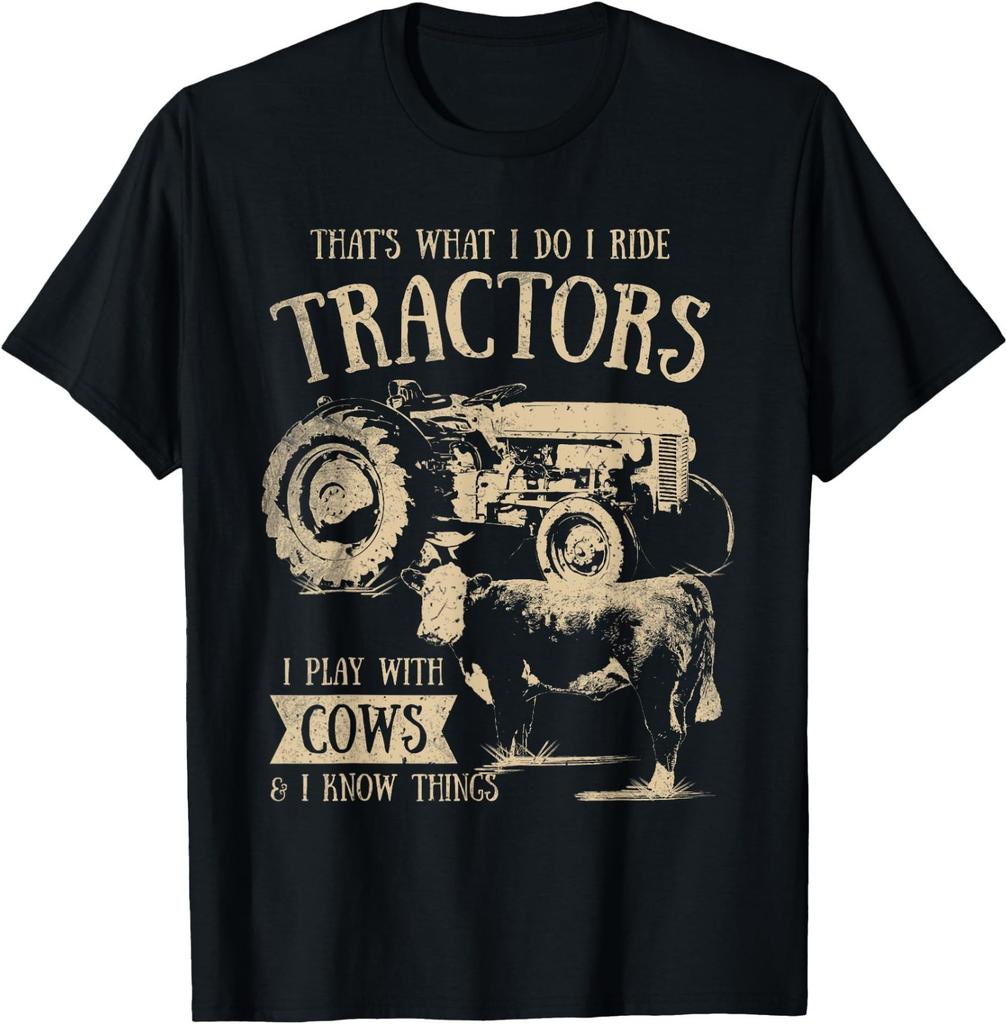 Thats What I Do I Ride Tractors Funny Farmer Cowboy Gift T-Shirt Small